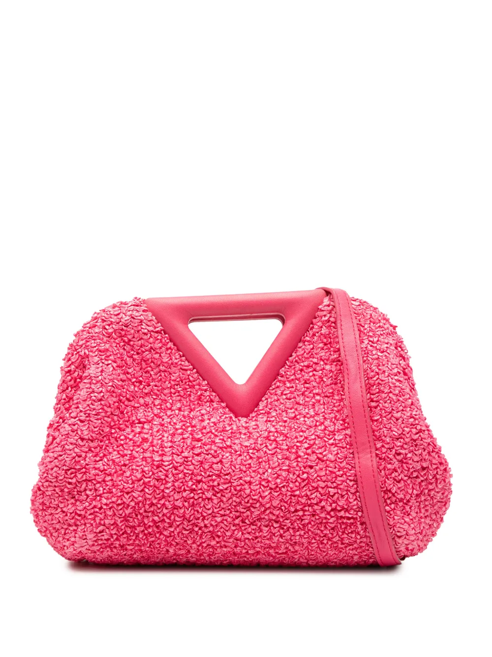 Bottega Veneta Pre-Owned Borsa a tracolla The Point Triangle piccola in rafia 2012-2025 - Rosa