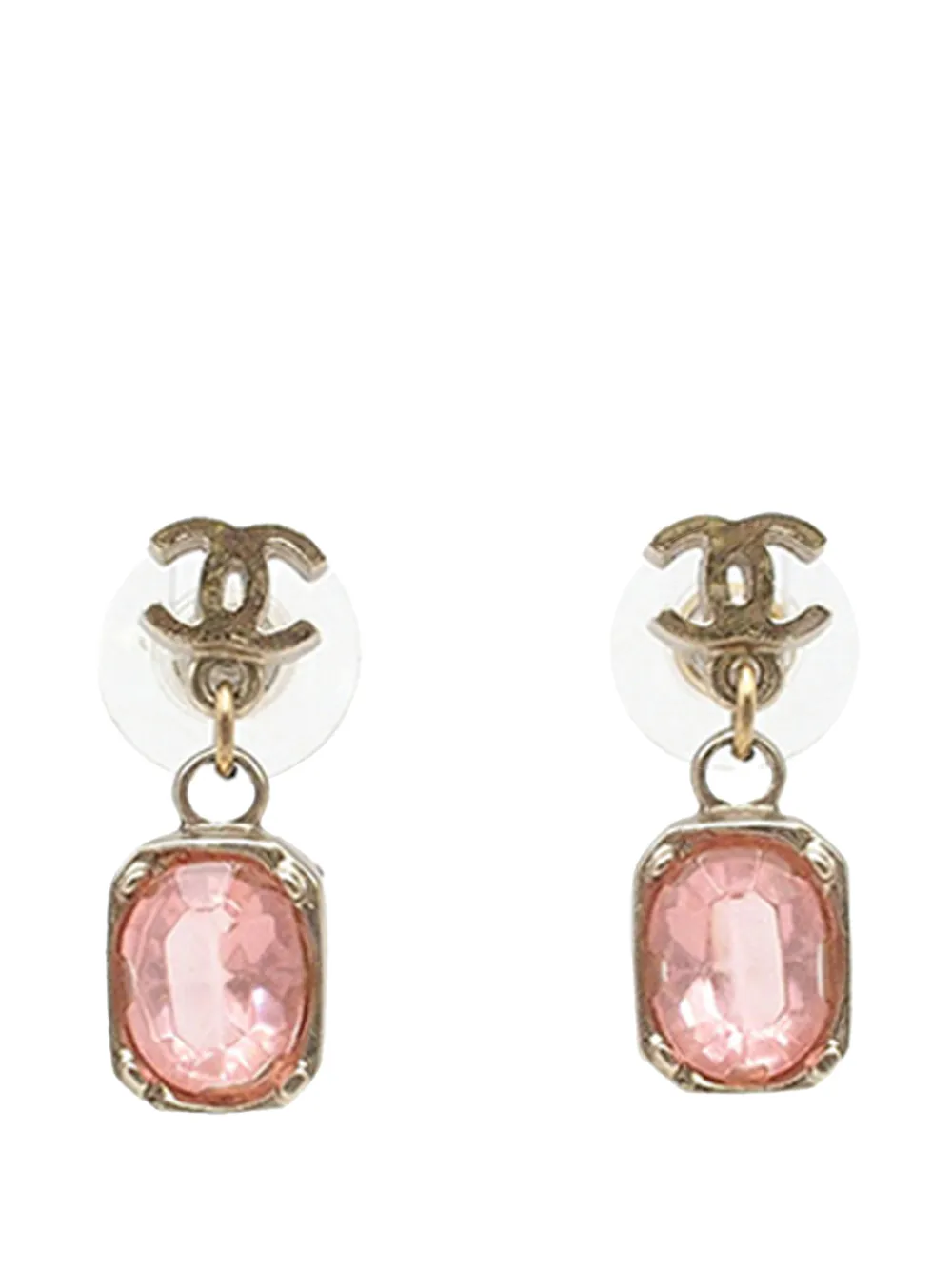 CHANEL Pre-Owned 2007 CC Gold Plated Crystal Drop Push Back Earrings costume earrings - Oro