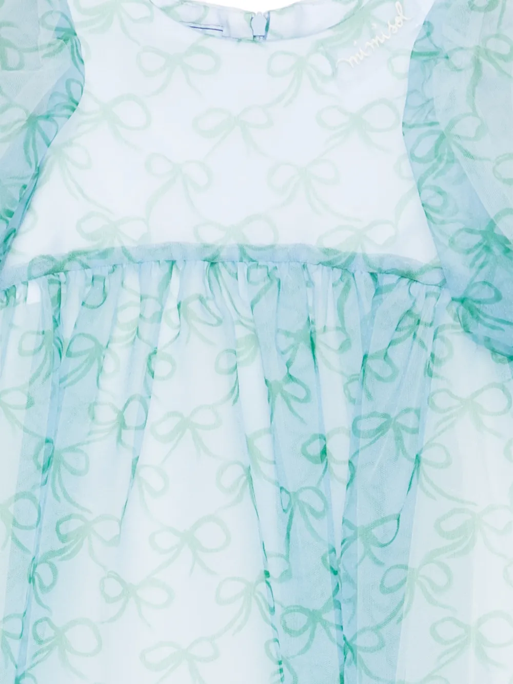 Puff-Sleeve Bow-Print Dress