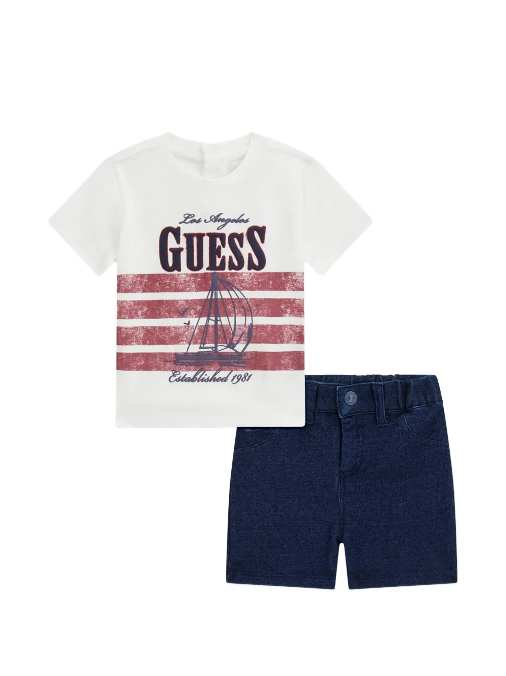 guess kids Set con shorts e logo - Blu