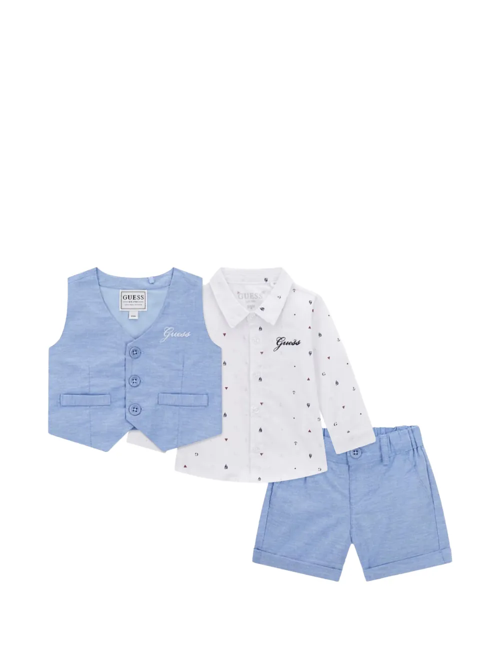 guess kids Shortsset met logodetail Blauw