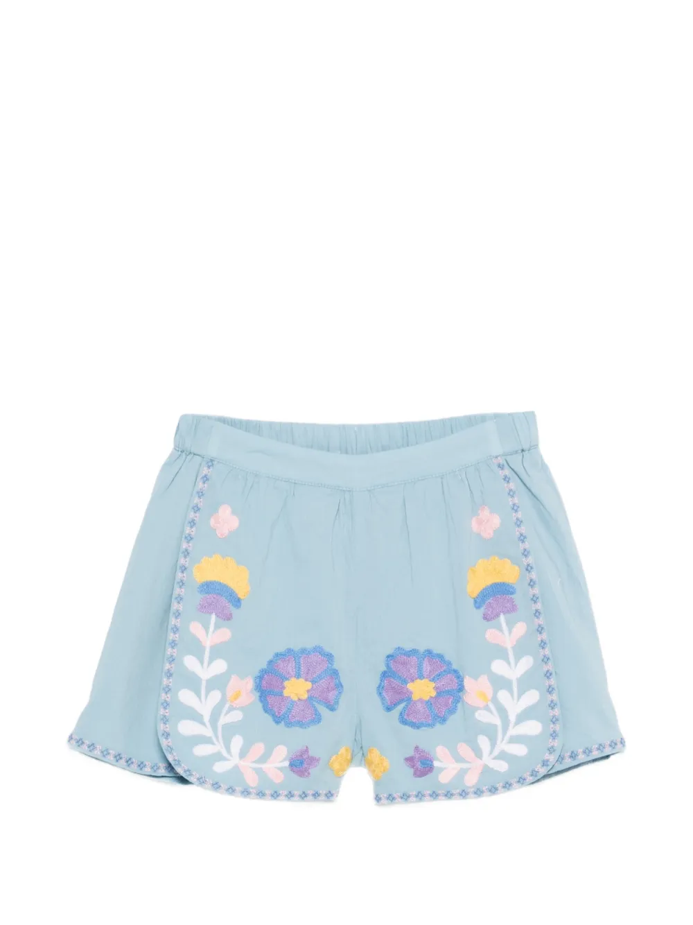 Louise Misha Maiwen floral-embroidered shorts - Blu