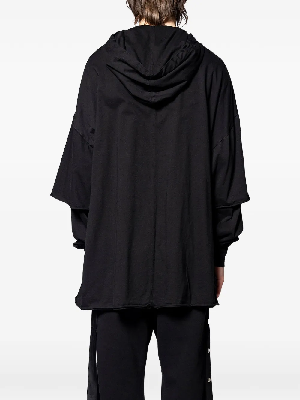 Rick Owens DRKSHDW Gelaagde knitwear met capuchon Zwart