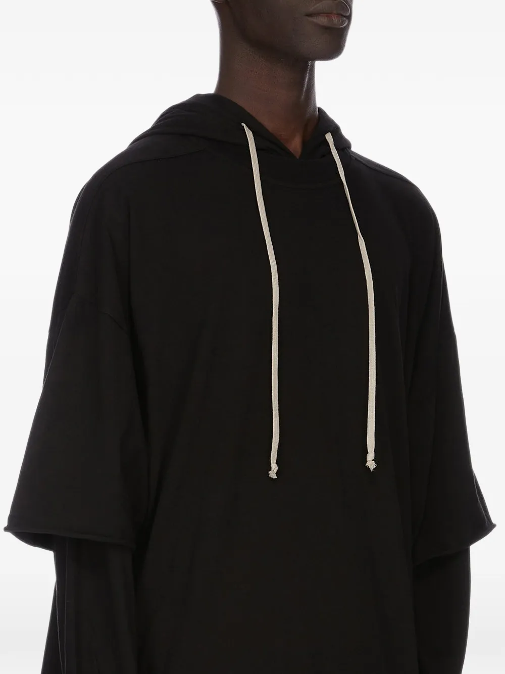 Rick Owens DRKSHDW Gelaagde knitwear met capuchon Zwart