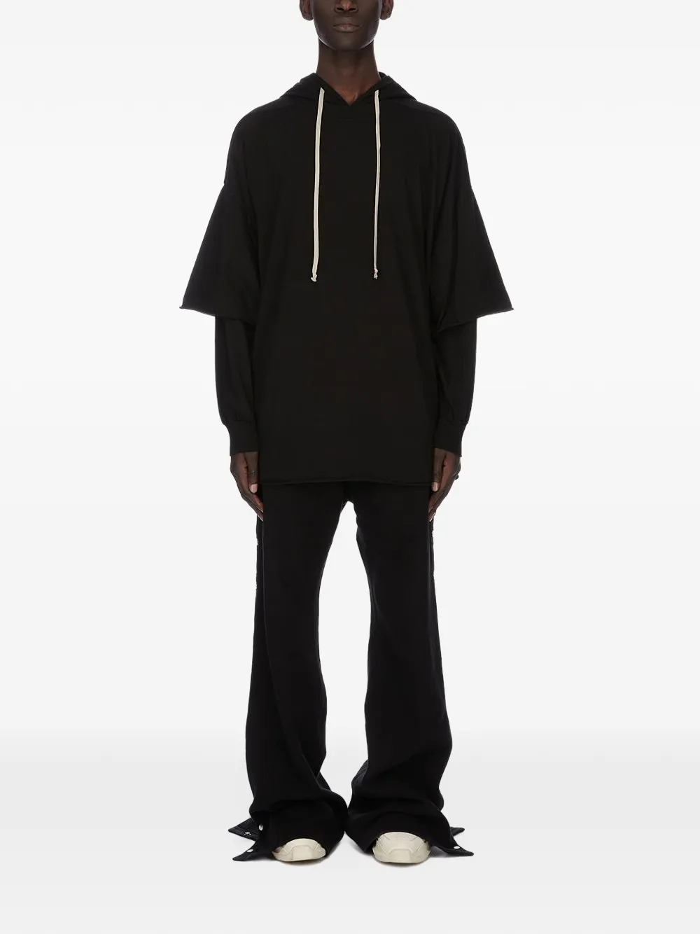 Rick Owens DRKSHDW Gelaagde knitwear met capuchon Zwart
