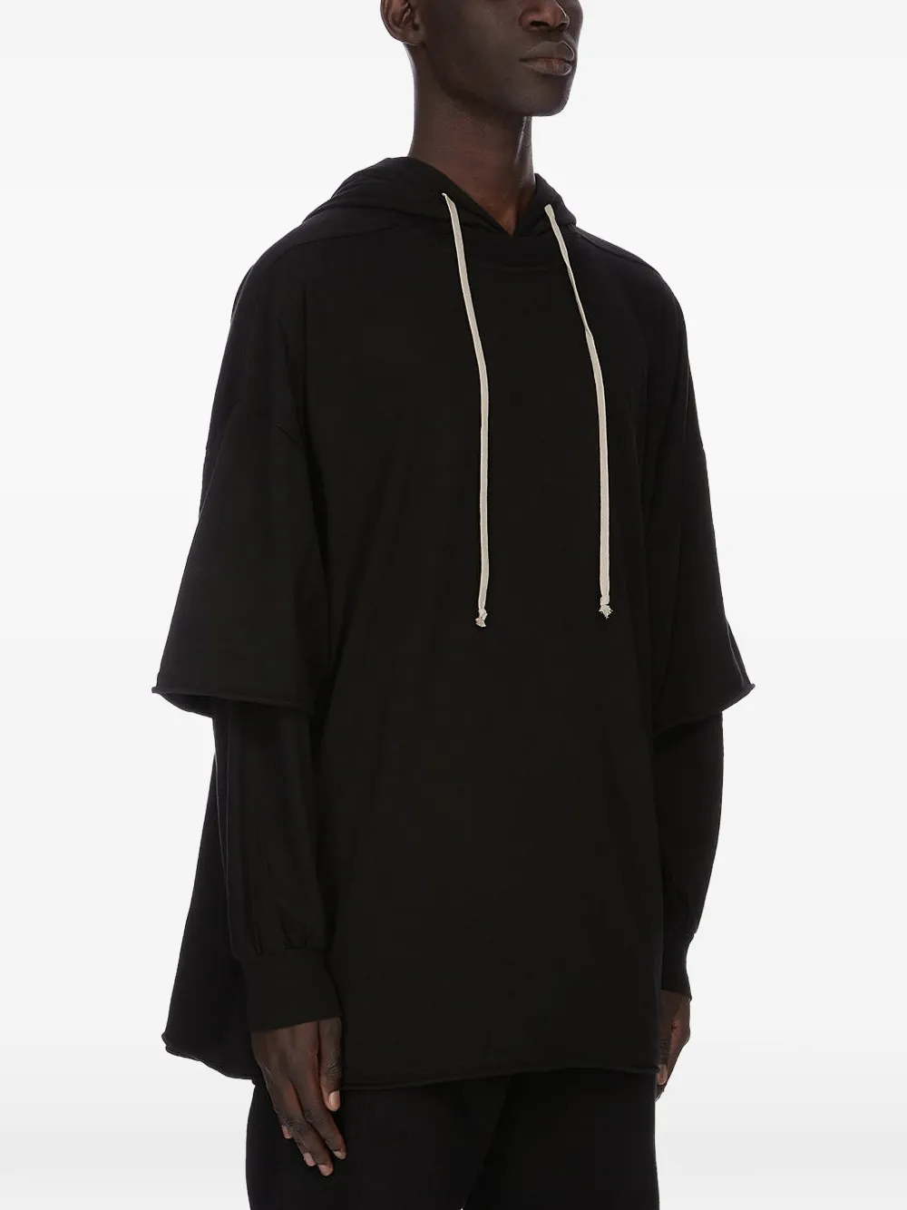 Rick Owens DRKSHDW Gelaagde knitwear met capuchon Zwart