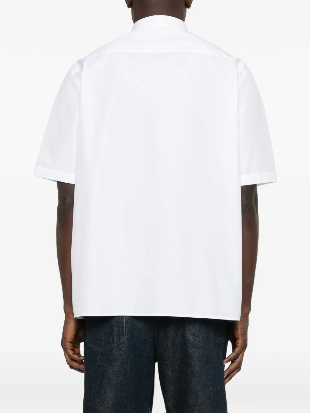 FENDI Overhemd met logoplakkaat en korte mouwen Wit