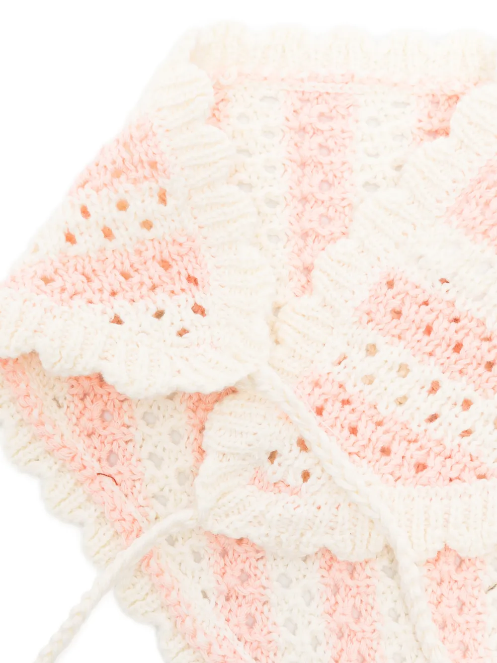  Louise Misha Kids Striped Scalloped-trim Headband - Neutrals 