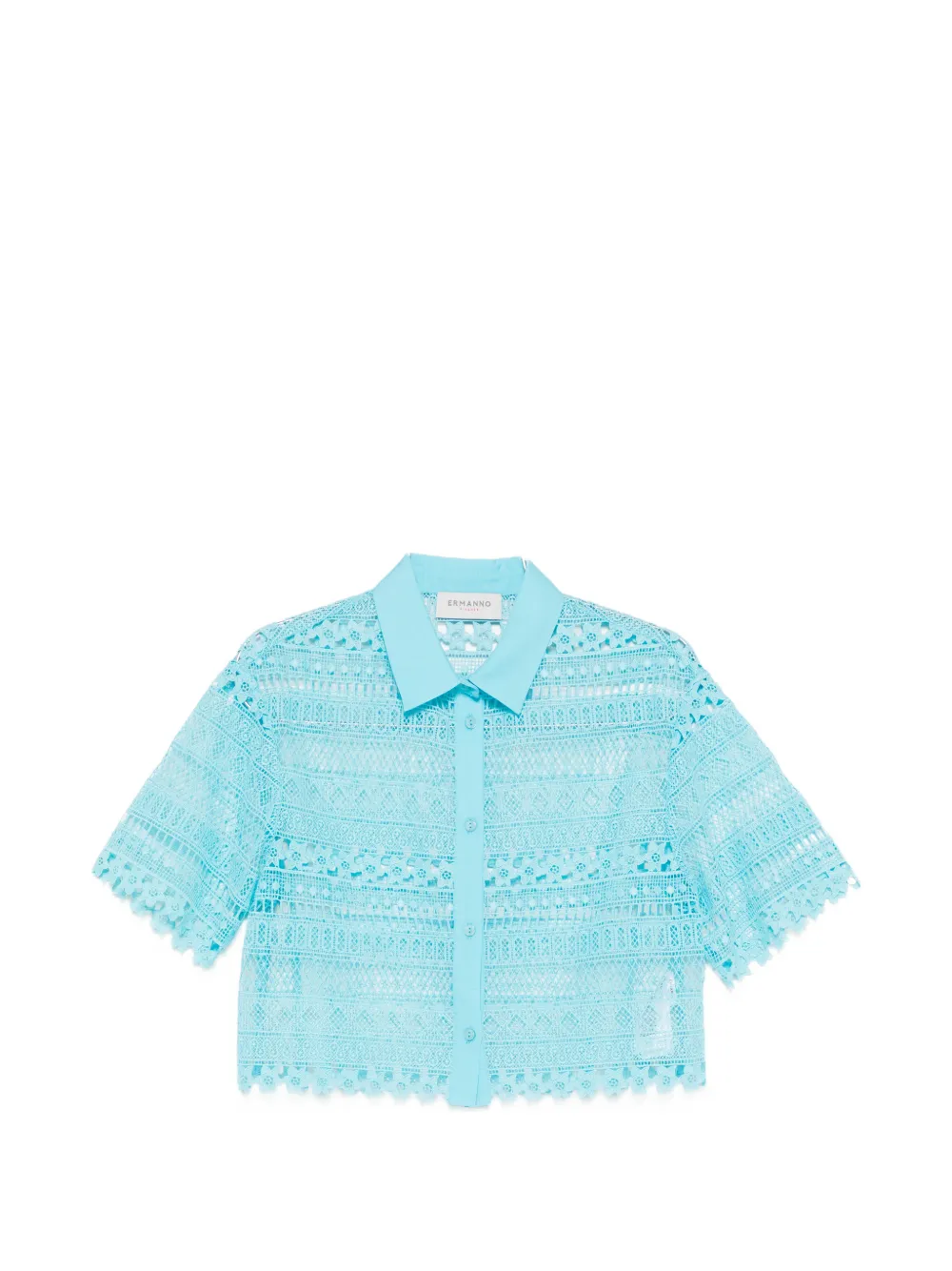 ERMANNO FIRENZE lace cropped shirt - Blue
