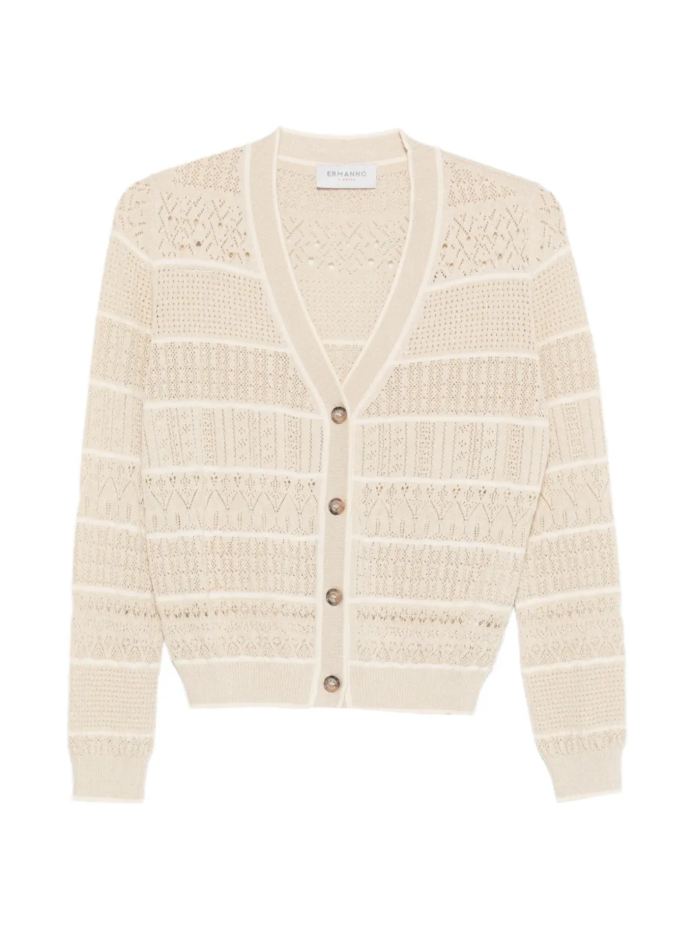 ERMANNO FIRENZE V-neck button cardigan - Toni neutri