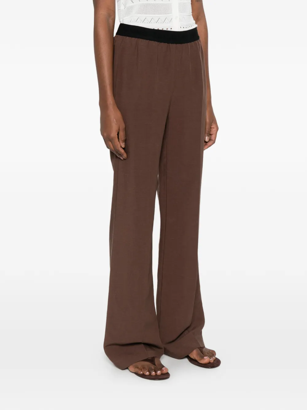  Ermanno Firenze Elastic-waistband Trousers - Brown 