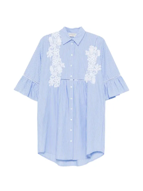 ERMANNO FIRENZE  floral-lace striped mini dress