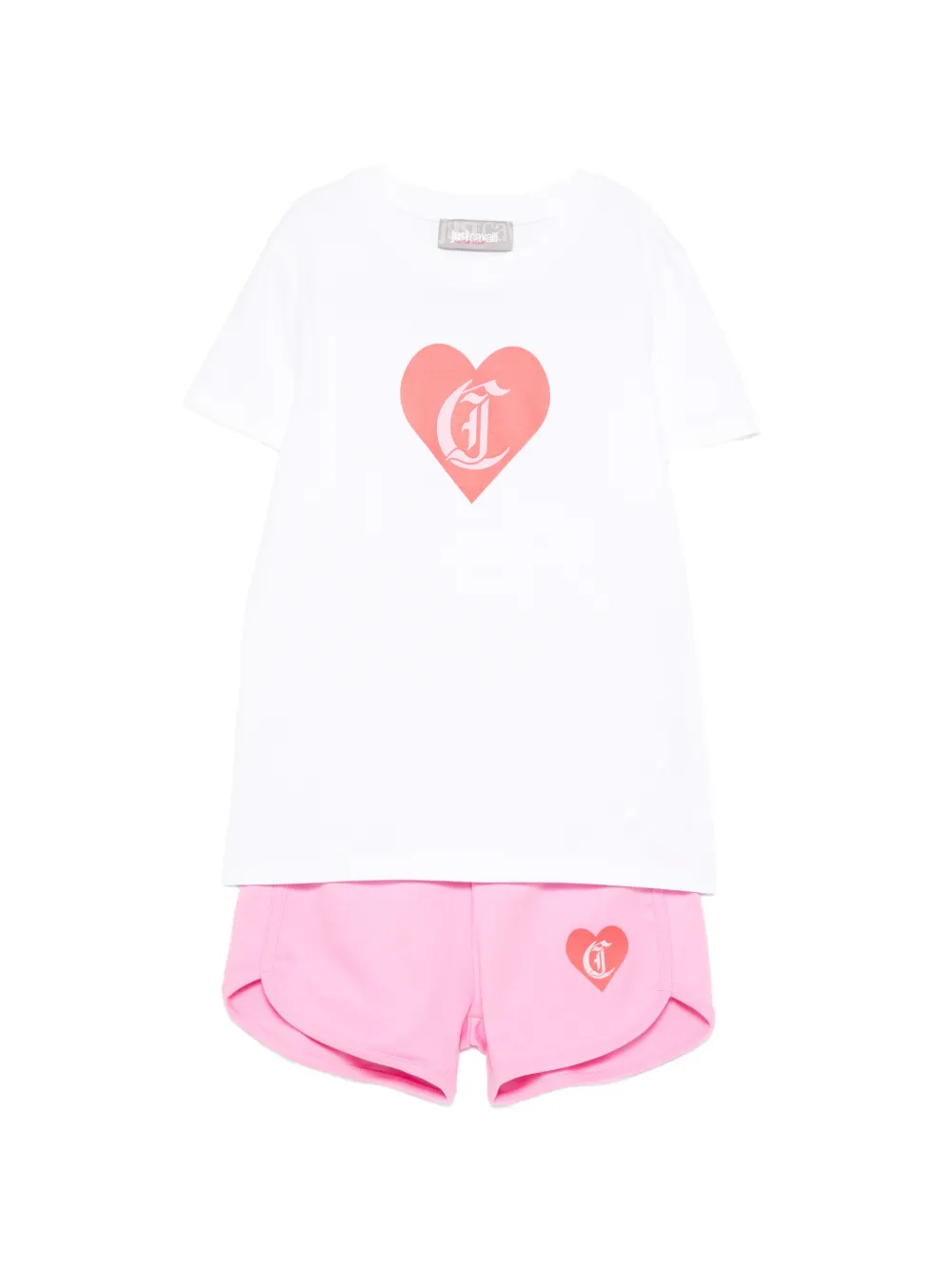 Roberto Cavalli Junior heart-print shorts set - Bianco
