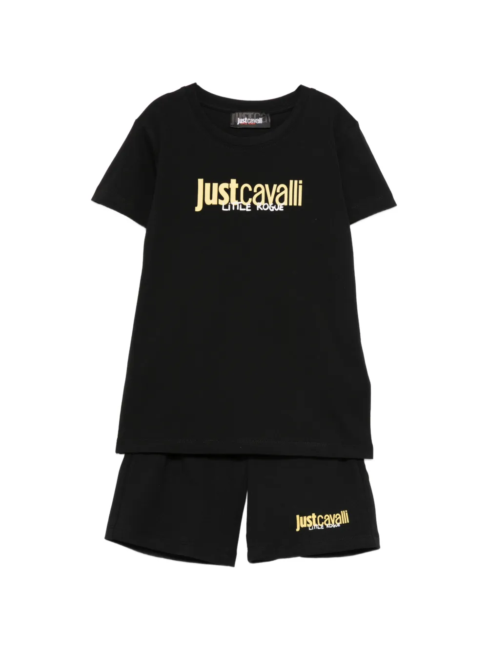 Roberto Cavalli Junior logo-print shorts set - Black