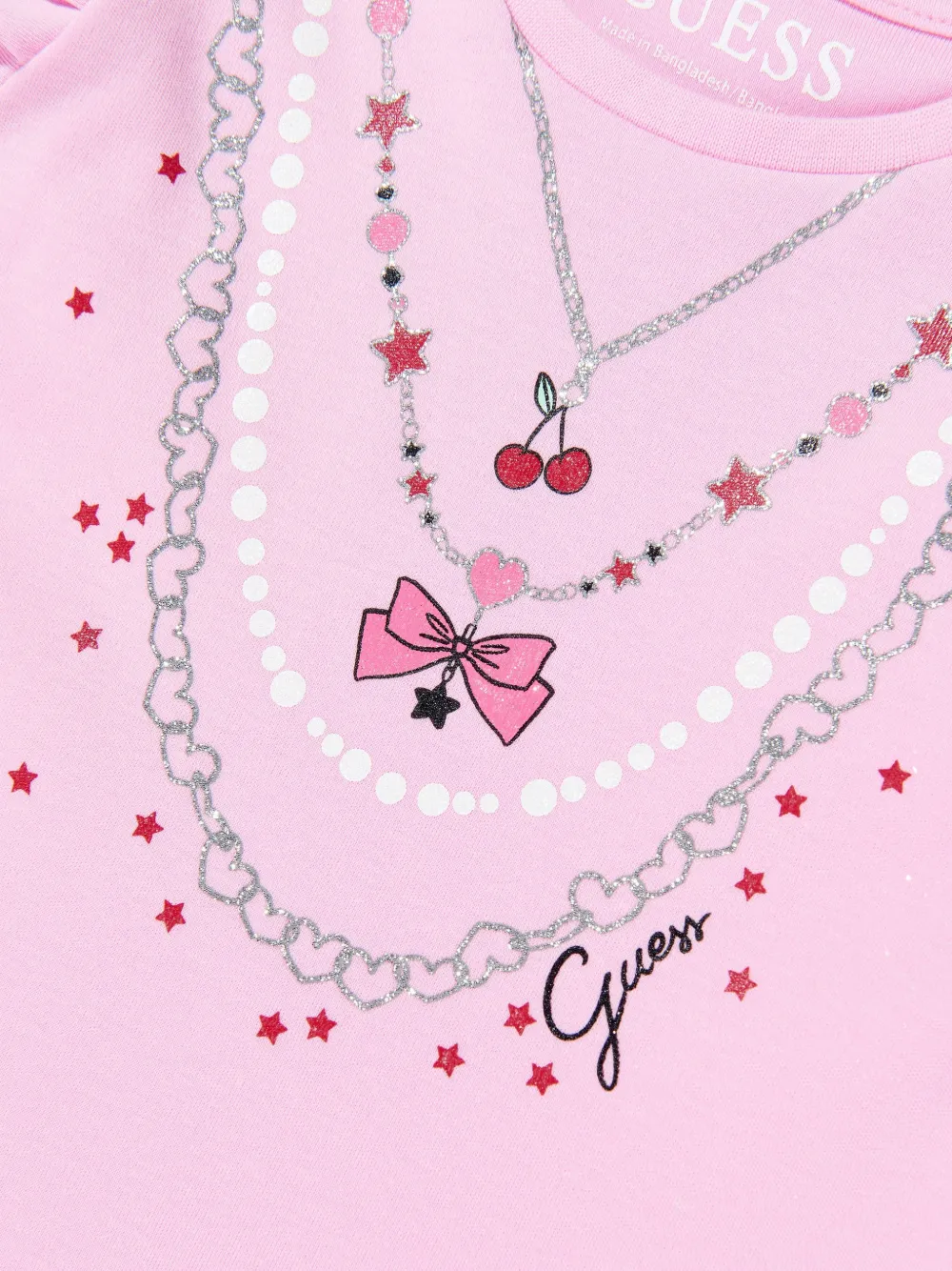 guess kids Jurk met halskettingprint Roze