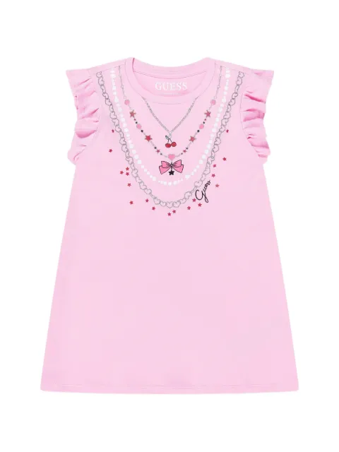 guess kids necklace-print dress