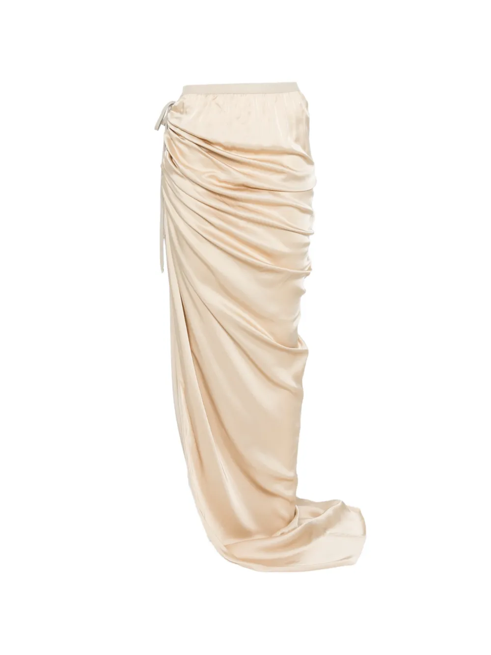 Rick Owens draped asymmetric maxi skirt - Nude
