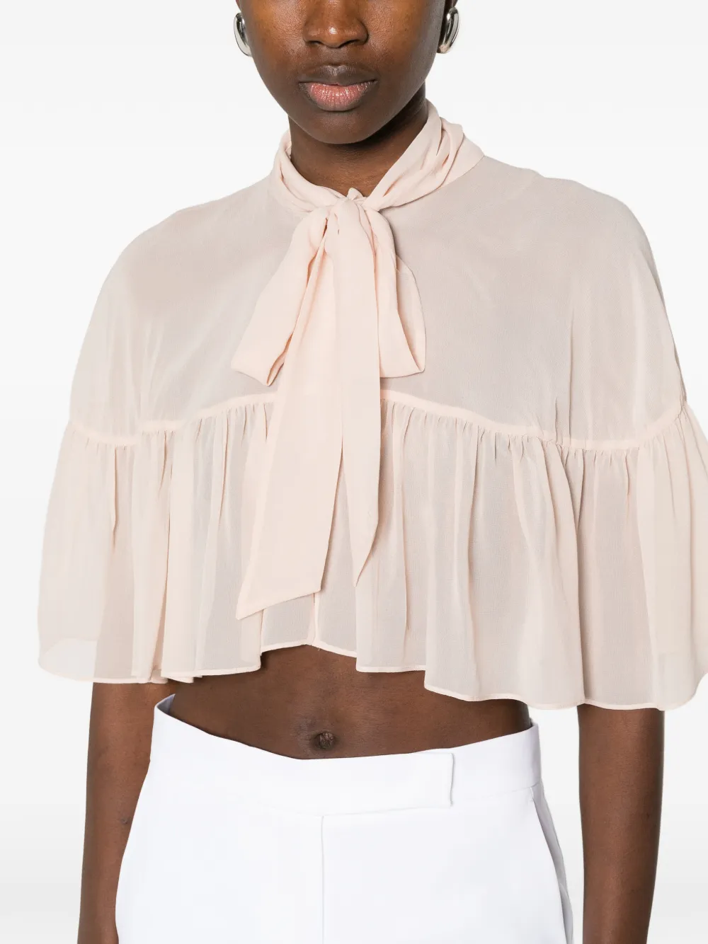 Max Mara Negozi blouse met cape Roze