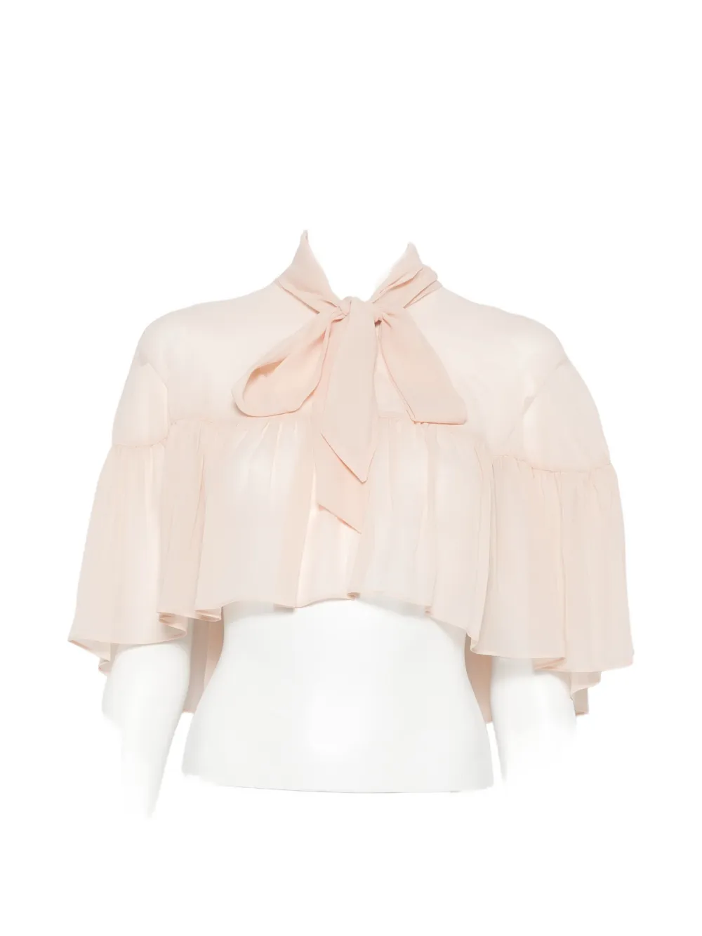 Max Mara Tie Cape Blouse In Neutral