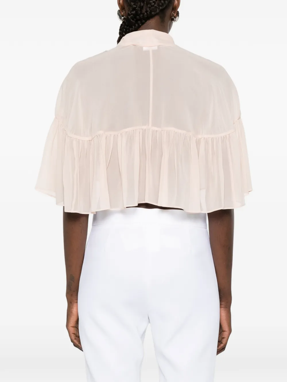 Max Mara Negozi blouse met cape Roze