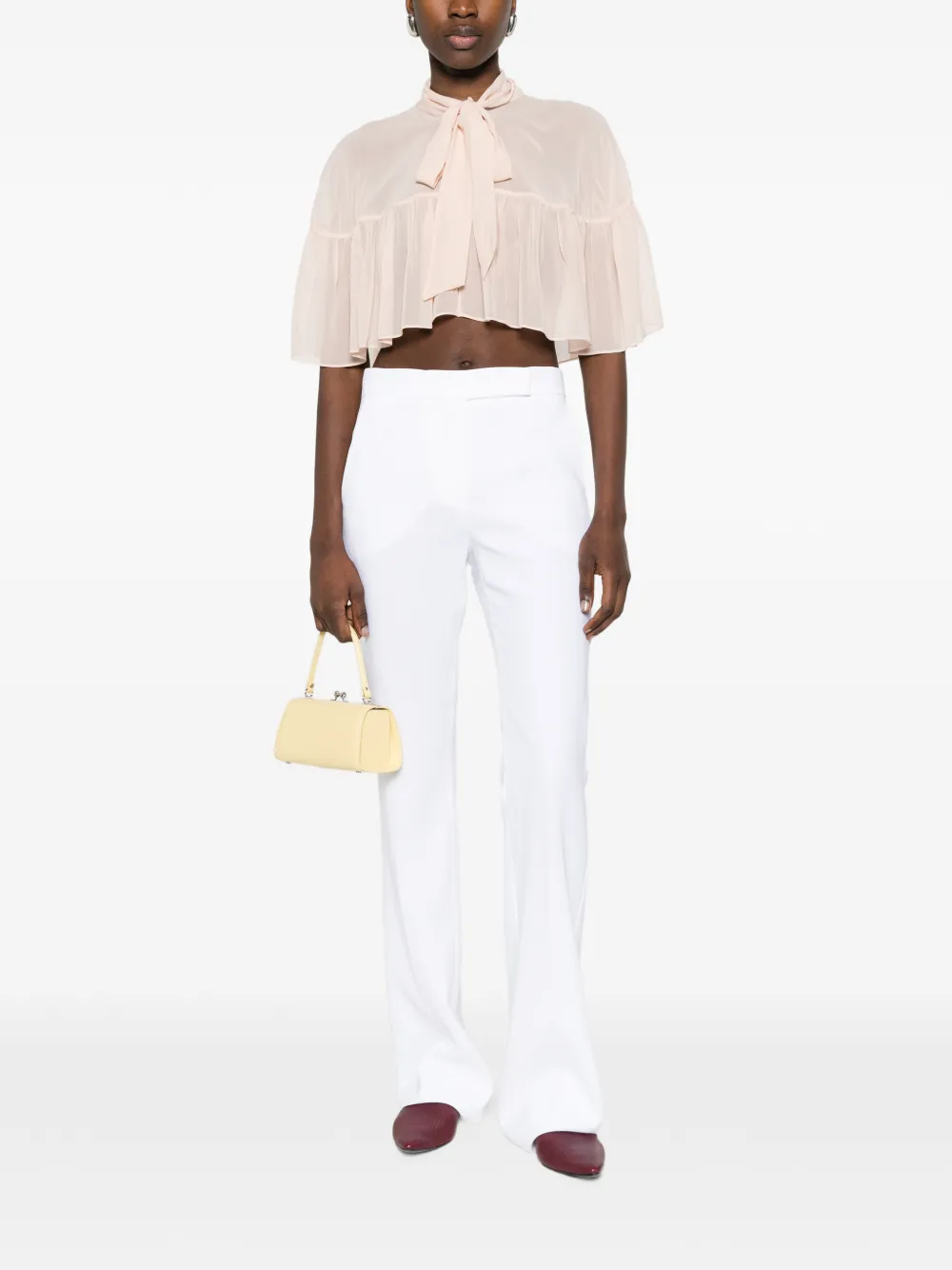  Max Mara Tie Cape Blouse - Pink 