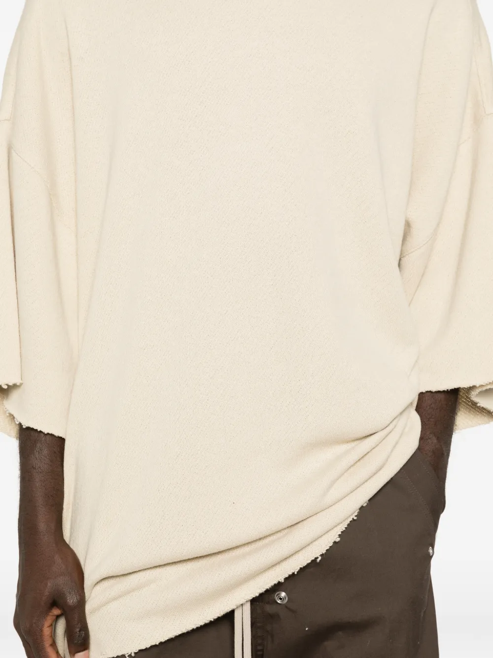 Rick Owens Tommy T-shirt met franje Beige