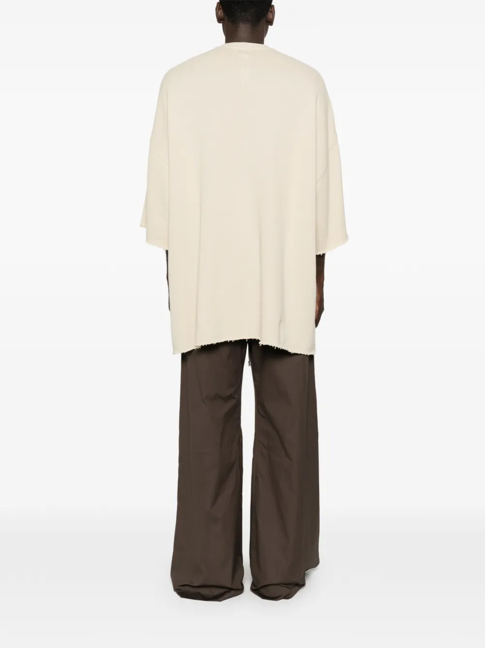 Rick Owens Tommy T-shirt met franje Beige