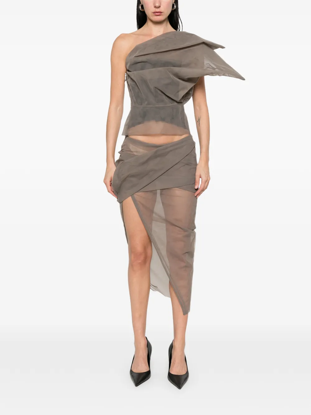 Rick Owens Gedrapeerde rok Grijs