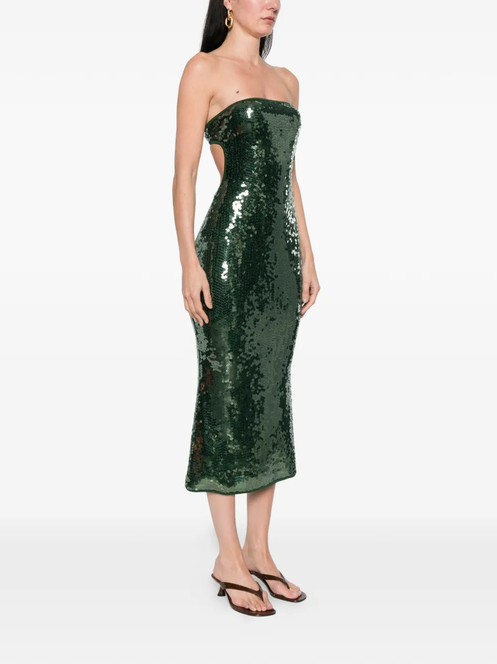 Oséree Jurk met pailletten Groen