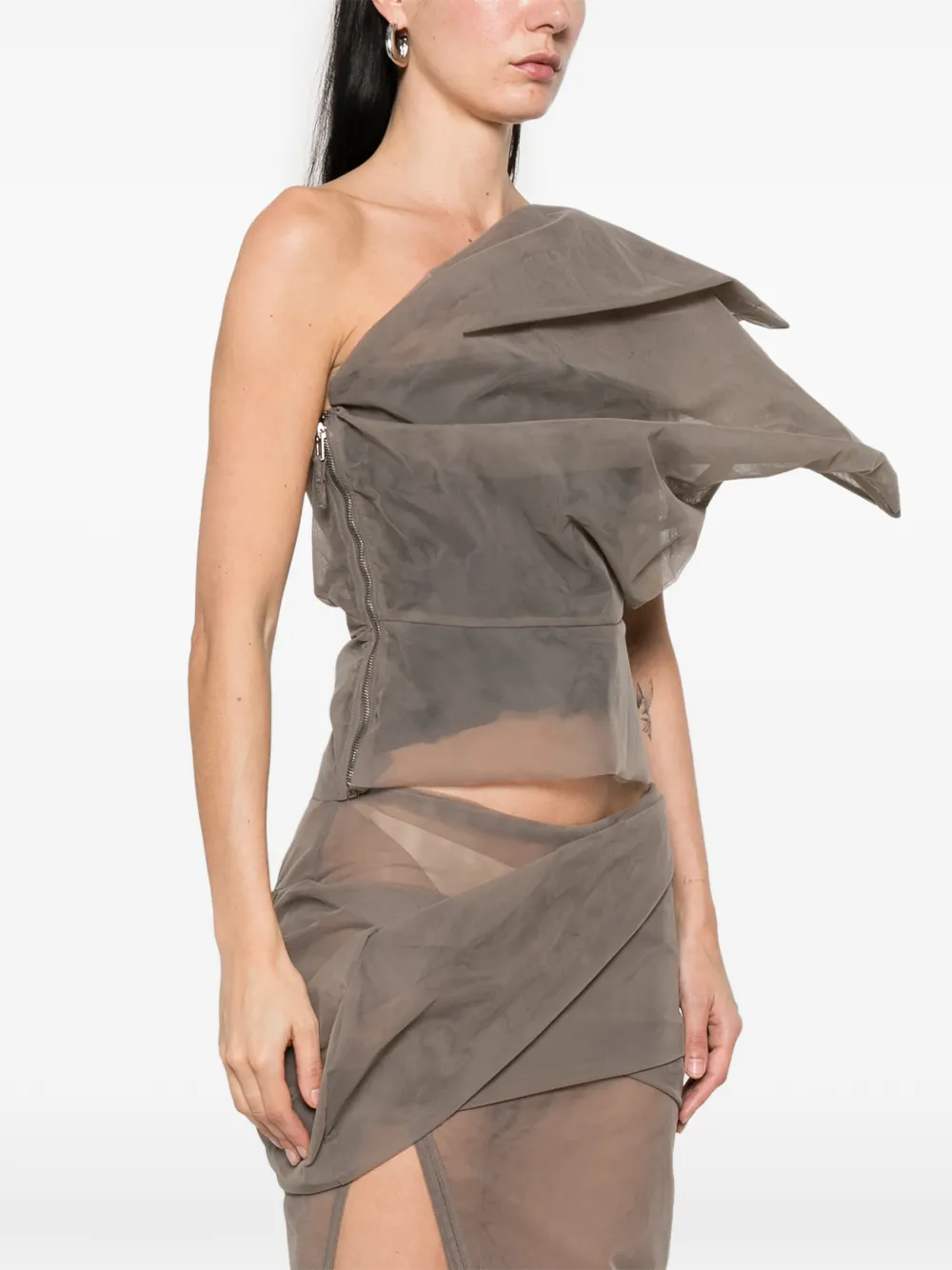 Rick Owens Claudia gedrapeerde top Grijs