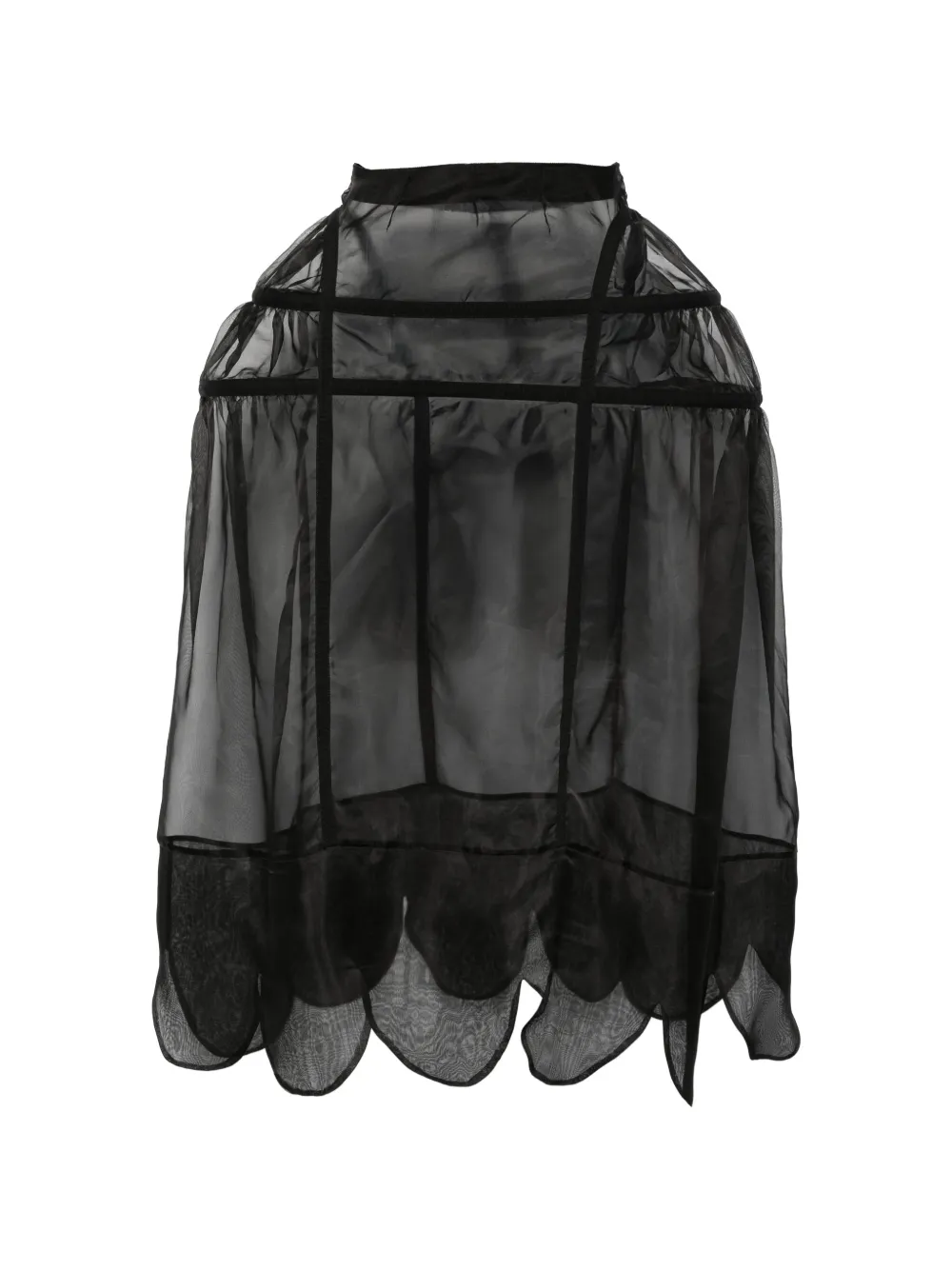 Simone Rocha scallop-trim panelled mini skirt - Nero