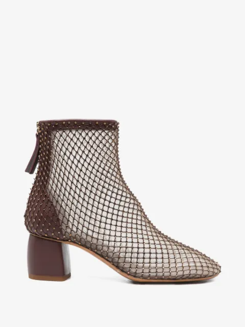 Forte Forte My Alma studded-net ankle boots