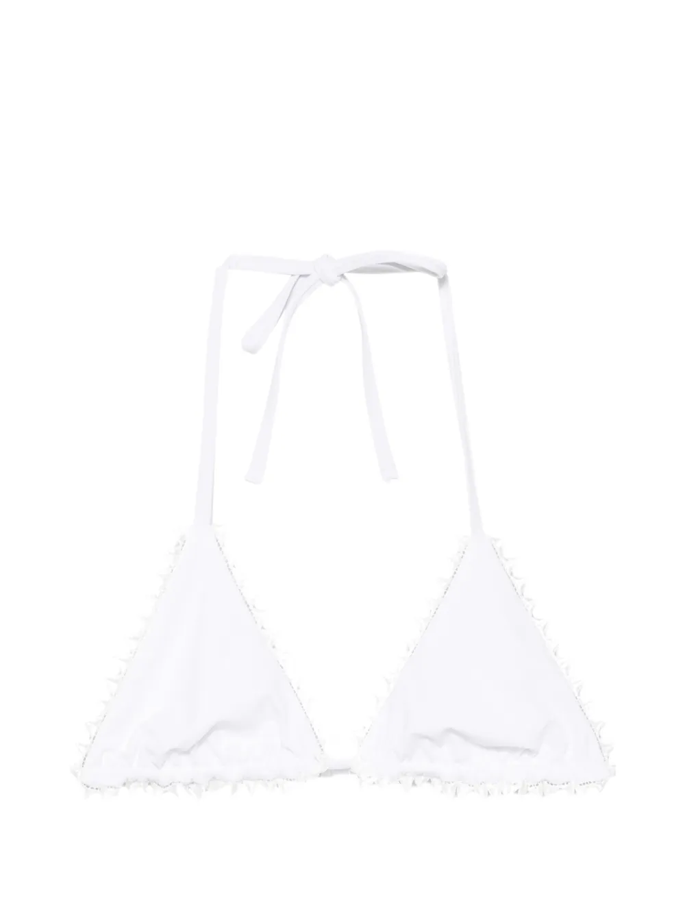 Jacquemus ruffled triangle bikini top - Bianco