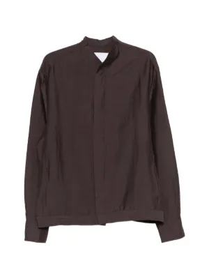 LEMAIRE long-sleeve Henley T-shirt In Linen And Cotton Ribbed
