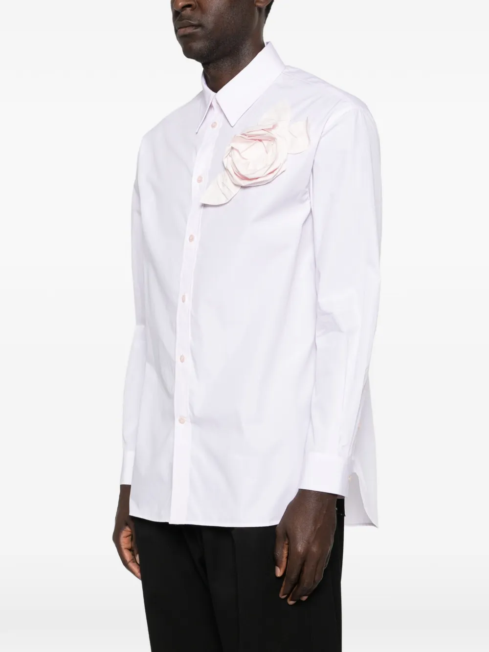  Simone Rocha Floral-appliqué Shirt - Pink 