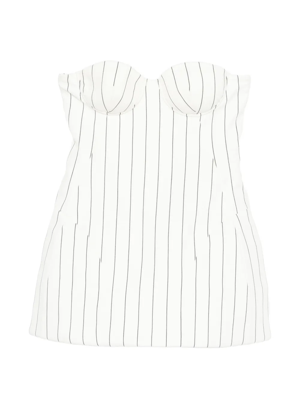 Giuseppe Di Morabito striped strapless mini dress - Bianco