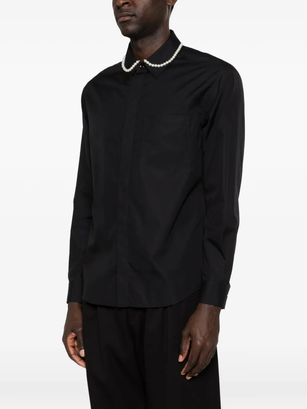  Simone Rocha Pearl-embellished Shirt - Black 