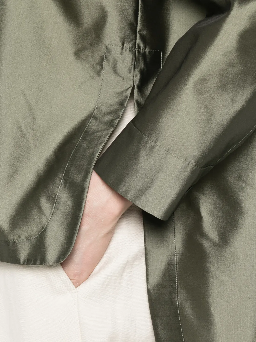 'S Max Mara Blouse met verborgen sluiting en bandkraag Groen