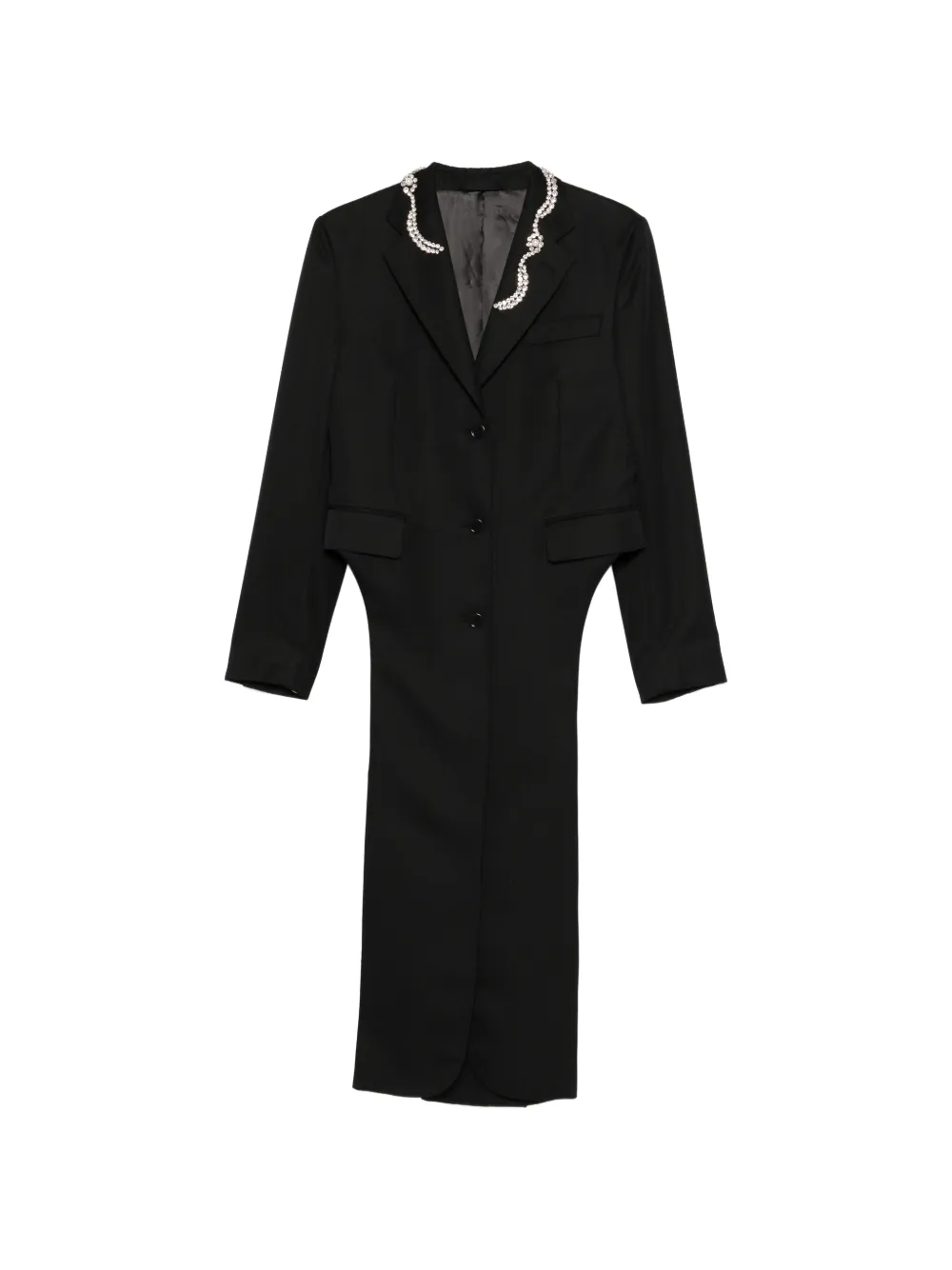 Simone Rocha pearl-embellished coat - Nero
