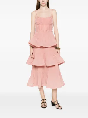 strapless open back dress Simkhai Pink Sequin Leilani Gown
