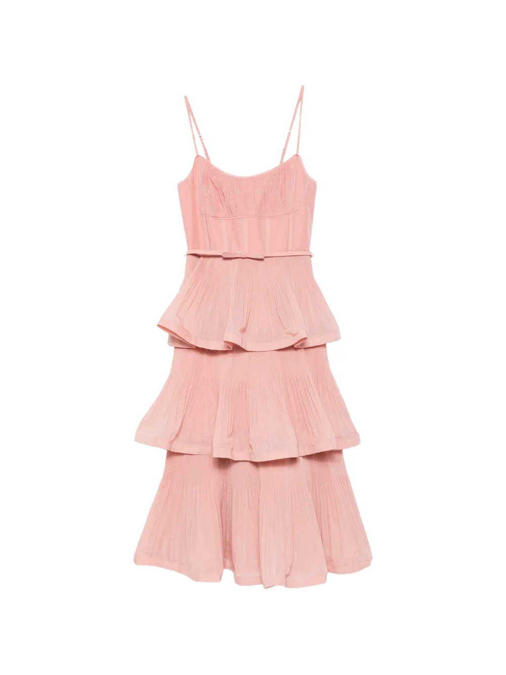 ZIMMERMANN tiered belted midi dress - Rosa