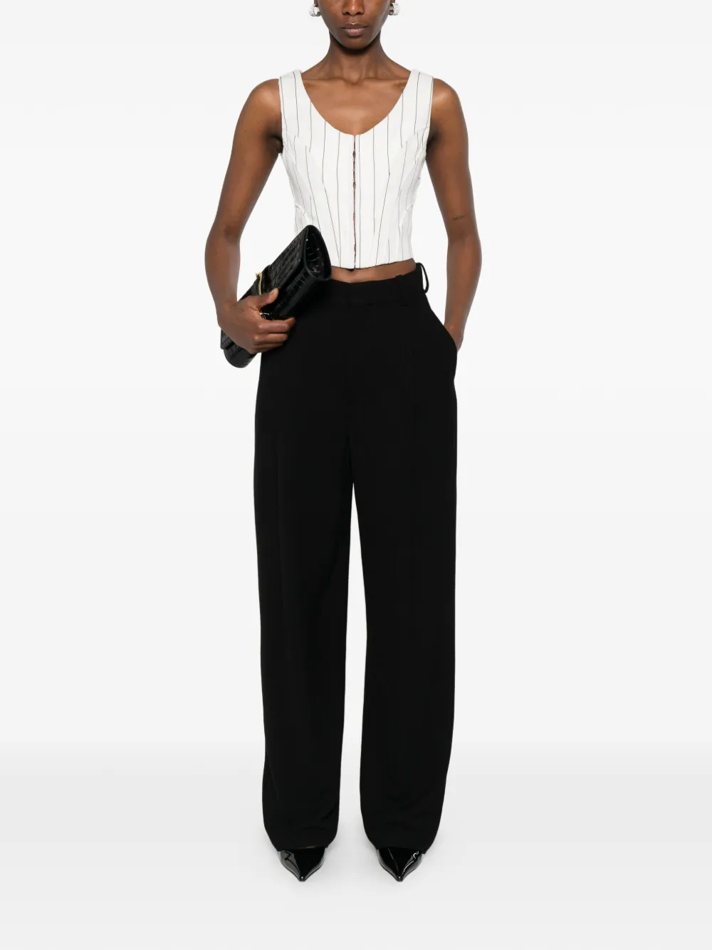  Giuseppe Di Morabito Pinstripe Top - White 