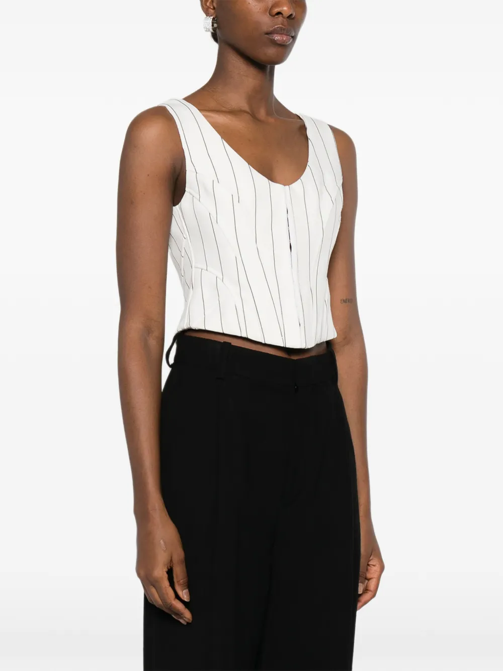  Giuseppe Di Morabito Pinstripe Top - White 