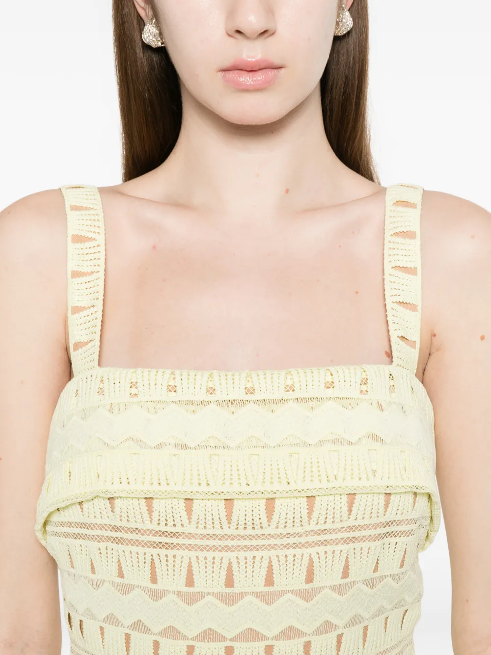 Elie Saab Maxi-jurk met ruches Geel