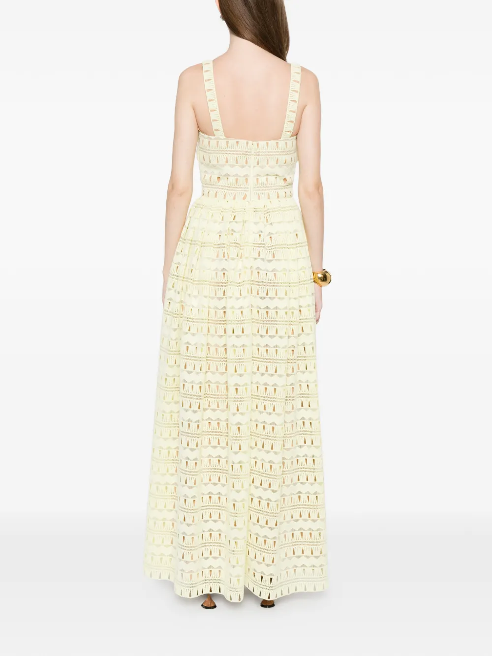 Elie Saab Maxi-jurk met ruches Geel