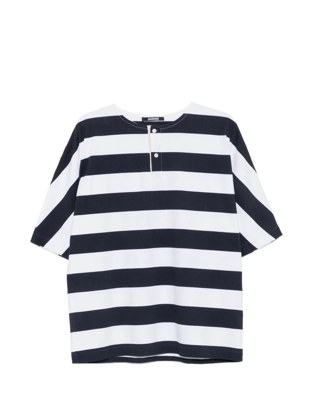 Jacquemus striped short-sleeve polo shirt - Bianco