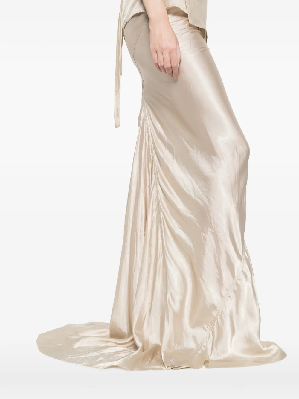 Rick Owens Geribbelde rok met tailleband Beige
