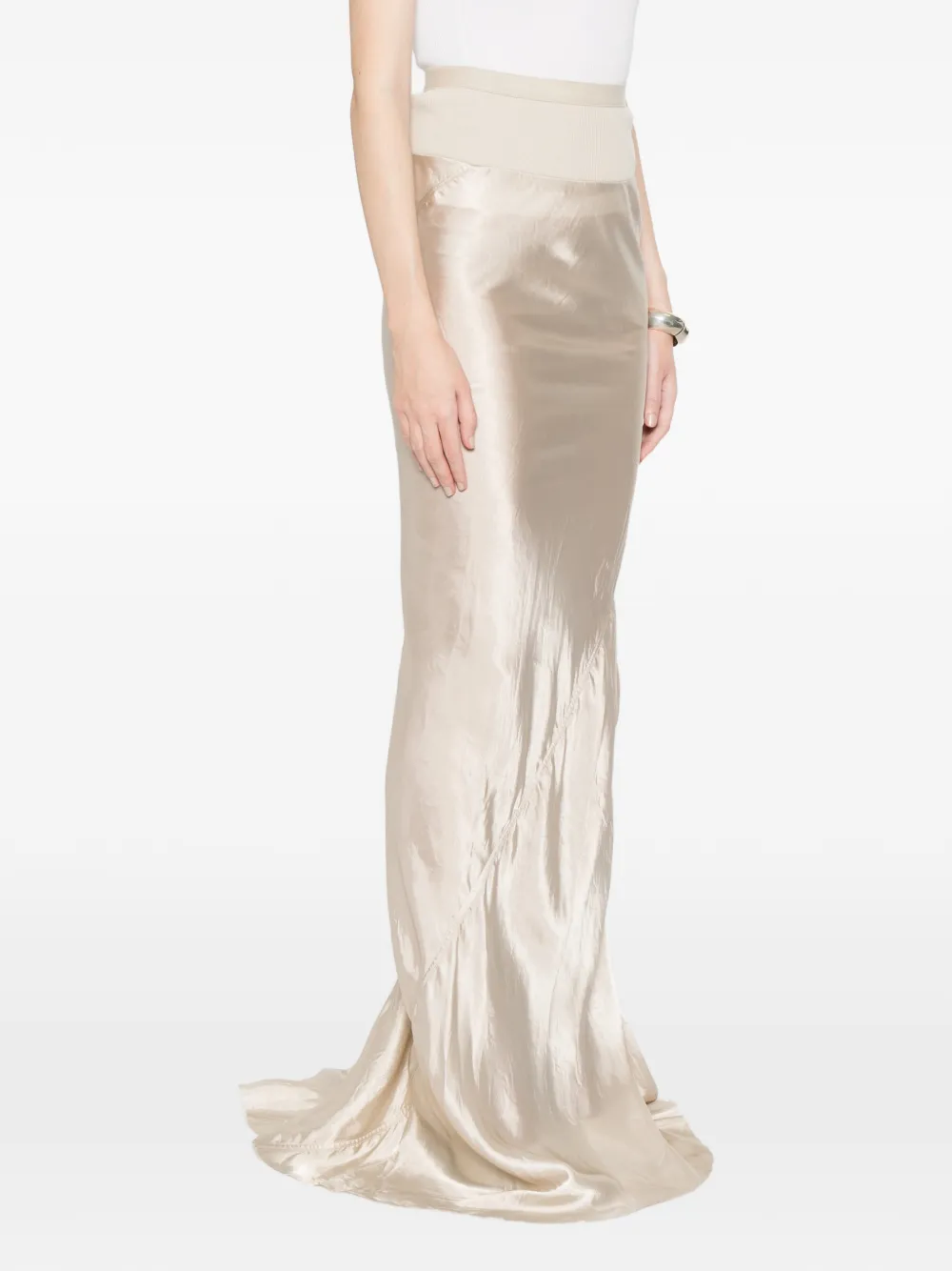 Rick Owens Geribbelde rok met tailleband Beige