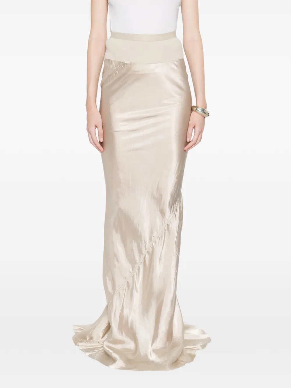 Rick Owens Geribbelde rok met tailleband Beige