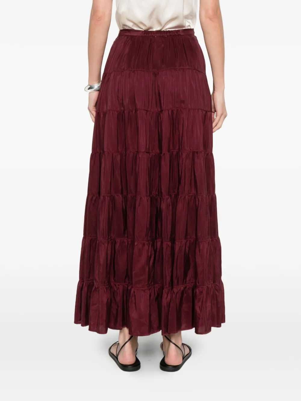 Forte Gelaagde maxi-rok Rood